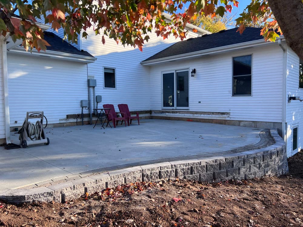 Backyard Makeover with Patio and Retaining Wall in Wamego image