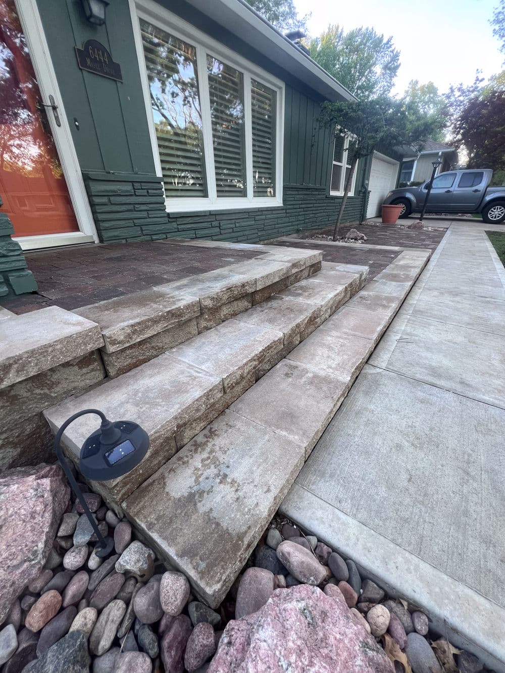 Gallery photos for 3-Tier Custom Paver Patio with Retaining Wall Steps in Mission KS: Image #5