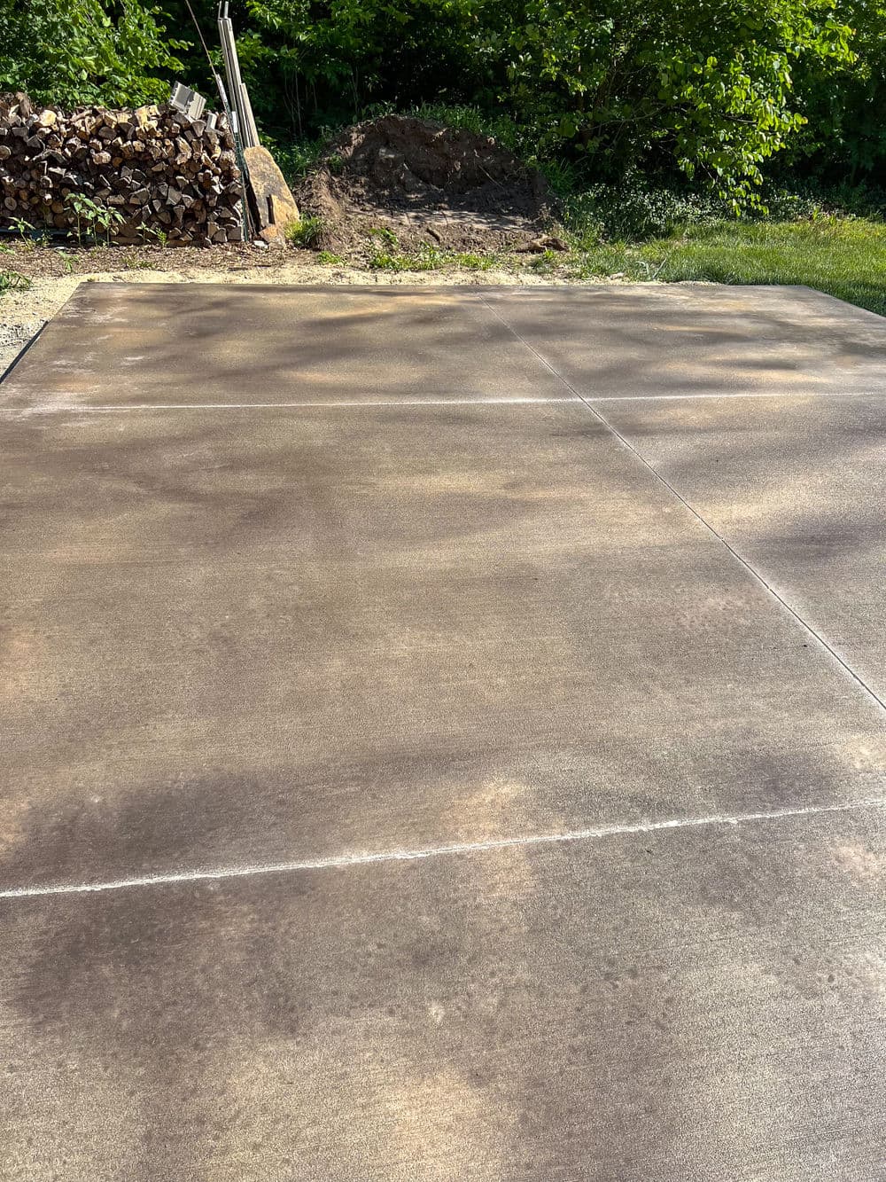 Custom Colored Concrete Patio with Natural Stone Look in Manhattan Kansas image